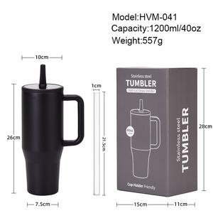 Bán Buôn Xách Tay Cách Điện 20Oz 30Oz 40Oz Cốc Du Lịch Ngoài Trời Cốc Bị Rò Rỉ Bằng Chứng Thép Không Gỉ Cốc Với Rơm Và Xử Lý - Product Image 6