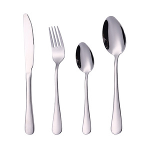 Cubiertos de Acero Inoxidable 1010, Cuchillos, Tenedores y Cucharas, Cubiertos para Carne, Cucharas Redondas y Puntiagudas Reforzadas, Suministros para Hoteles - Product Image 5