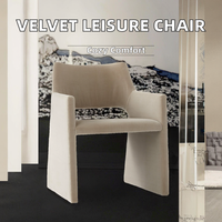 Moderner Samt-Hochlehner-Akzentsessel Bequemer Stoffsessel für Zuhause Hotel Wohnzimmer Büro Freizeit Schlafzimmer
