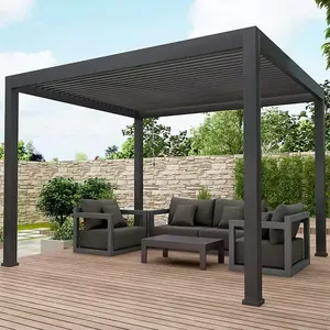 Hored New Design Aluminum Outdoor Pergola Fashion Gazebo Garden Bioclimatic Aluminium Pavilion