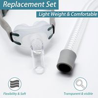 Kit de remplacement pour masque nasal à coussinets avec sangle de tête et tuyau, 3 tailles, coussinets nasaux en silicone, accessoires pour masque nasal