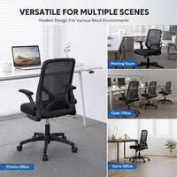 Chaise de bureau pivotante moderne en maille respirante en forme de X, accoudoirs fixes, hauteur réglable, pour usage commercial, bureau à domicile, école, hôtel