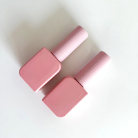 Flacon de vernis à ongles carré en verre couleur personnalisée avec bouchon brosse, conteneur cosmétique vide, sérigraphie
