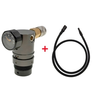 วาล์ว HPA แบบปรับหมุนได้ ทำจากอลูมิเนียมอัลลอยด์ สีดำ แบบเกลียว สำหรับสายรีกูเลเตอร์ แรงดัน 60~180psi สำหรับอุปกรณ์เสริม - Product Image 1