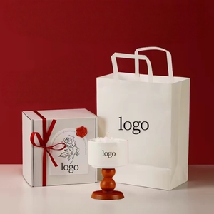 เทียนหอมกลิ่นอโรมาเธอราพี รูปทรงแก้วไวน์ ดีไซน์ดอกไม้ 3 มิติ แบรนด์ <span class=keywords><strong>RURU</strong></span> รุ่นโมเดิร์น เอเลแกนท์  ทำจากขี้ผึ้งถั่วเหลือง บรรจุในขวดแก้ว งานแฮนด์เมด เหมาะสำหรับเทศกาลคริสต์มาส - Product Image 1