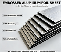 Rouleau de feuille d'aluminium gaufrée carrée 5x5mm laminée PET, barrière anti-humidité et anti-vapeur pour système d'isolation des conduits CVC