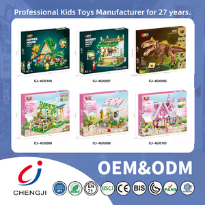 Chengji tự làm ngôi nhà mơ ước nhà nhỏ khối xây dựng mô hình lắp ráp 614 cái khối xây dựng hoạt hình nhà nhỏ đồ chơi - Product Image 6