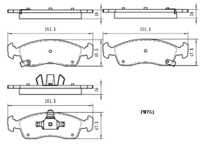 Pastiglie Freno Anteriori F450 Terbon per Sistema Frenante Auto, Ricambi D796 - Product Image 3