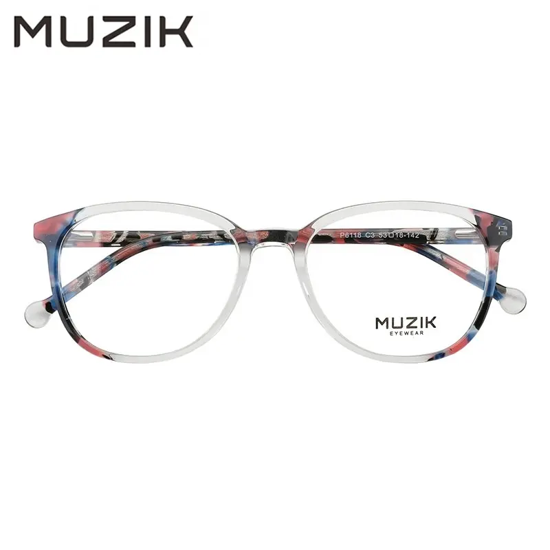 P6118 Wholesale Fashion Brand Trendy Popular Laminate Acetate Optical Eyeglasses Frame