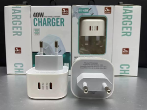 Cargadores Rápidos Populares Reino Unido EE. UU. UE Precio de Fábrica Adaptador de Corriente USB C de Doble Puerto de 20w <span class=keywords><strong>Enchufe</strong></span> Cargador de Teléfono de 40w con Cable - Product Image 6