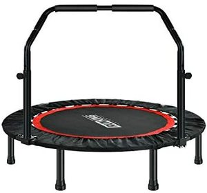 8 ft có thể điều chỉnh <span class=keywords><strong>Mini</strong></span> Gấp Thép <span class=keywords><strong>Trampoline</strong></span> cho trẻ em và người lớn tập thể dục trong nhà rebounder với bọt xử lý và bảo vệ Net - Product Image 2