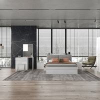 Prix de gros Ensembles de chambre à coucher en MDF avec lits capitonnés en bois Style nordique Ensemble de meubles de chambre à coucher pour filles Ensembles de chambre à coucher king size