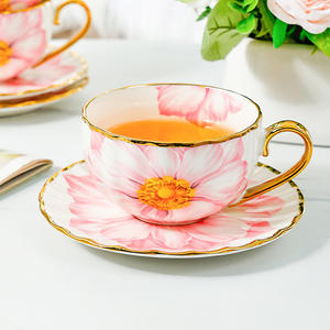 Offre Spéciale : Ensemble de Tasses à Café Européennes et Service à Thé de l'Après-midi – Céramique Haut de Gamme Exquise, Tasses et Soucoupes à Thé Rouge Anglais pour la Maison et le Bureau - Product Image 5