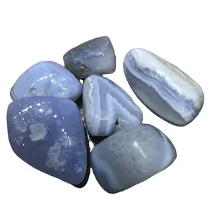 Wholesale Gravel Blue Lace Agate Tumbled Stone For Decoration