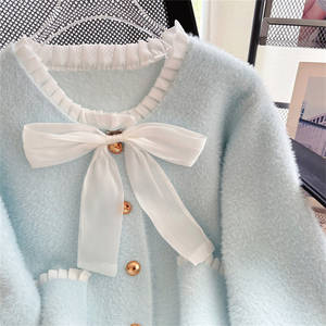 <span class=keywords><strong>Cardigan</strong></span> Corti in Offerta con <span class=keywords><strong>Bottoni</strong></span> e Fiocco Stile Coreano, Maglieria da <span class=keywords><strong>Donna</strong></span> Morbida a Maglia Larga, Maglioni e Giacche Lavorate a Maglia - Product Image 5