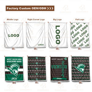 بطانية صوف مخصصة شركة رمي شعار فريق المدرسة كلب أليف صور عائلية طباعة بالتكبير بطانيات شيربا مع شعار - Product Image 2