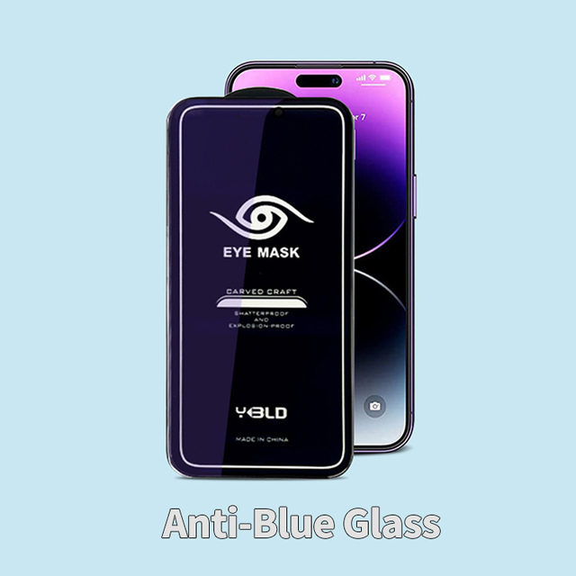 0.3mm Large Arc Tempered Glass for iPhone 16 15 14 13 12 11 Pro Max 17 Air Anti Blue Light UV Resistant Screen Protector Film