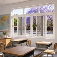 Ventanas Corredizas de Aluminio con Doble y Triple Vidrio Templado, Resistentes a Huracanes, para Balcón