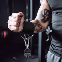 Bestseller transfrontalier : Sangles de cheville et bandes de poignet réglables en polyester avec fermeture à crochet pour entraînement de force (Lat Pulldown, Chest-press)