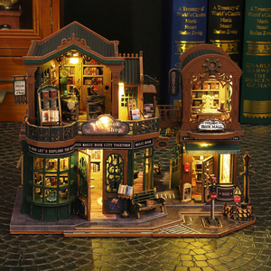 DIY Cottage <span class=keywords><strong>en</strong></span> <span class=keywords><strong>Bois</strong></span> Twilight Bookstore : Modèle de Maison Jouet à Assembler Soi-même, Serre-livres, <span class=keywords><strong>Puzzle</strong></span> <span class=keywords><strong>3D</strong></span> <span class=keywords><strong>en</strong></span> <span class=keywords><strong>Bois</strong></span> - Product Image 4