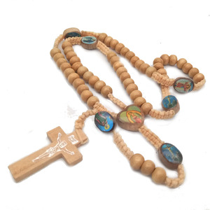 Collana <span class=keywords><strong>Rosario</strong></span> in Legno di Gerusalemme, Gioielli Religiosi Cattolici con Croce e Gesù, <span class=keywords><strong>Rosario</strong></span> Religioso - Product Image 5