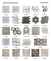 Carreaux de mosaïque hexagonaux en marbre poli de couleur blanche Carrara, pierre naturelle, prix d'usine, vente chaude, pour crédence de cuisine