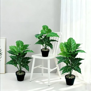 Plante artificielle de feuilles de taro pour décoration intérieure, style bouquet, pour salon, bureau, balcon, entrée - Product Image 2