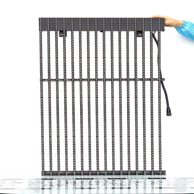Outdoor Curtain P15.625 LED Wall P15.625 Outdoor Grid LED Display Outdoor Mesh Screen Outdoor Transparent LED Display