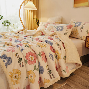 Tùy Chỉnh Kích Thước Lớn Chăn Mùa Đông Sherpa In Giường Chăn Dày Và Mềm Mại Sofa Ném Chăn - Product Image 3