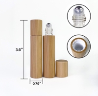 Flacons à bille en verre Lanjing 5ml 10ml avec coque en bambou et impression sérigraphique pour huiles essentielles