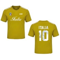 Maillot de football personnalisé 2026 – Tenue de supporter Coupe d'Europe – Maillot de football bleu Italie 10 pour homme – Vêtement d'entraînement