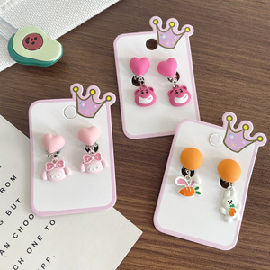 Orecchini a clip a forma di cartone animato <span class=keywords><strong>per</strong></span> bambine - Orecchini finti indolore a goccia <span class=keywords><strong>per</strong></span> bambine - Product Image 2
