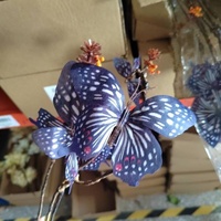 Fleur artificielle papillon en soie à branche unique pour décoration maison, mariage, hôtel, fête
