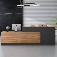 Bureau de réception moderne en bois QT-08 pour hôtel et salle de sport, ensemble de mobilier de bureau