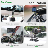 Stabilisateur de caméra à triple ventouse robuste pour le tournage avec adaptateur de montage à vis 1/4 "support de moniteur à rotule pour Cage de téléphone