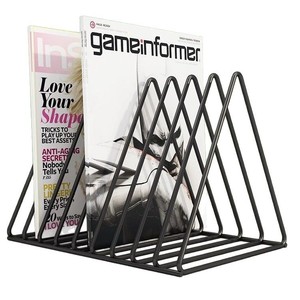 Mini Magazine Rack Gold Metal Triangle Desk Organizer <b>For</b> Bedroom Office <b>Storage</b> Display Shelf - Product Image 2