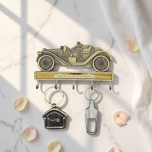 Vintage Car Wall Mounted Zinc Key Holder with Welcome Sign Antique Finish Multifunction Key <b>Rack</b> Decorative Entryway Organizer - Product Image 6