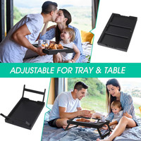 Ordinateur portable debout manger collation petit déjeuner servant bambou lit plateau Table avec pieds pliants pour la nourriture