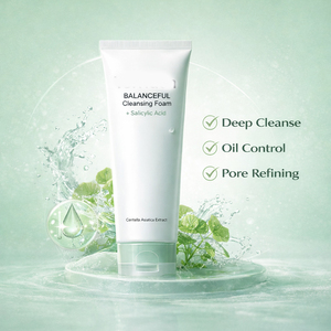 Crème Nettoyante Douce Végétalienne à l'Acide Salicylique pour Peaux Grasses avec Extrait de Centella Asiatica Apaisant, Contrôle du Sébum et Nettoyage en Profondeur - Product Image 2