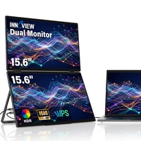 Monitor LCD Portátil Dual de 15.6 Pulgadas, Frecuencia de Actualización de 60 Hz, Tiempo de Respuesta de 3 ms, Panel IPS con Tipo C HDMI para Computadora Portátil, Teléfono Inteligente, Mac