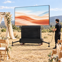 Écran LED extérieur économique P5 sur roues, facile à déplacer, réutilisable, pour décoration de mariage, location pour événements.