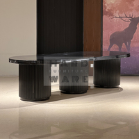 Meubles d'hôtel modernes, plateau en MDF, acier inoxydable, table de banquet, table de mariage, ovale, pour usage extérieur