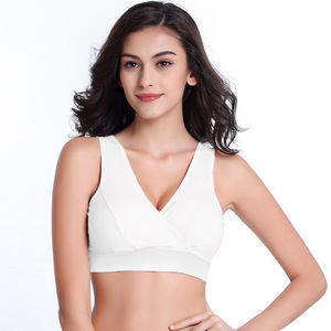<span class=keywords><strong>Soutien</strong></span>-<span class=keywords><strong>gorge</strong></span> d'allaitement sans fil croisé rembourré à mouvement extensible doux - Product Image 5
