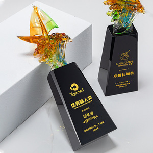 Custom Made Crystal <b>Trophy</b> Laser <b>Engraved</b> Glass Award For Corporate Events Business Gifts - Product Image 1