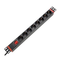 Multiprise 19 pouces pour armoire, prise C14 UPS, 8 voies IEC, 2m, 1U - Personnalisation métallique, fabrication en Chine