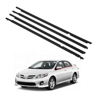 Embellecedor de ventana lateral de coche, 4 Uds., moldura de cinturón de puerta, burletes, cinturón de sellado apto para Toyota Corolla 2009 2010 2011 2012
