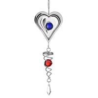 Nouveau style chinois Art cristal acier inoxydable miroir rotatif métal vent carillon maison cadeau