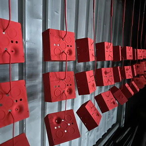 Chúng tôi thép mạ kẽm 4-inch vuông báo cháy hộp điện hàn 2-1/8-inch sâu màu đỏ Điện hộp kim loại nâng lên ổ cắm hộp - Product Image 3