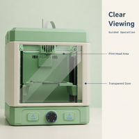 Imprimante 3D WandGo Green pour enfants et débutants, machine d'impression 3D de bureau fermée pour l'apprentissage créatif et les projets de bricolage