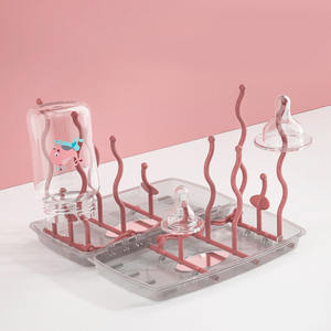 <b>Dust</b> - Proof BPA Free Foldable Baby Bottle Rack Storage Organizer for Feeding Accessories with Lid Travel - Friendly Design - Product Image 1